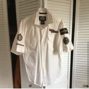 Harley Davidson crisp white button up